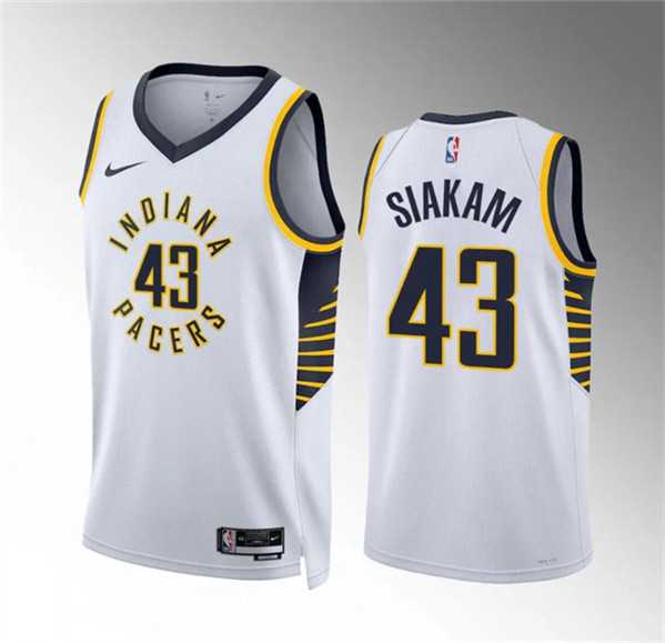 Men%27s Indiana Pacers #43 Pascal Siakam White Association Edition Stitched Basketball Jersey Dzhi